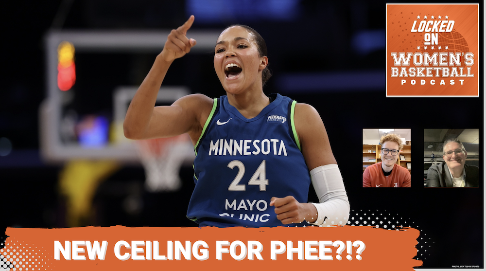 Napheesa Collier celebrates during a Minnesota Lynx game